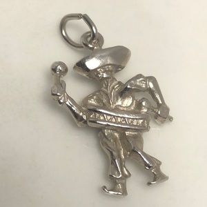 Charro mariachi Mexican vintage pendant sterling silver‎ bracelet charm